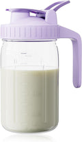 Breast Milk Pitcher, Mason Jar 32 oz, Heavy Duty Wide Mouth Jar by OneDream