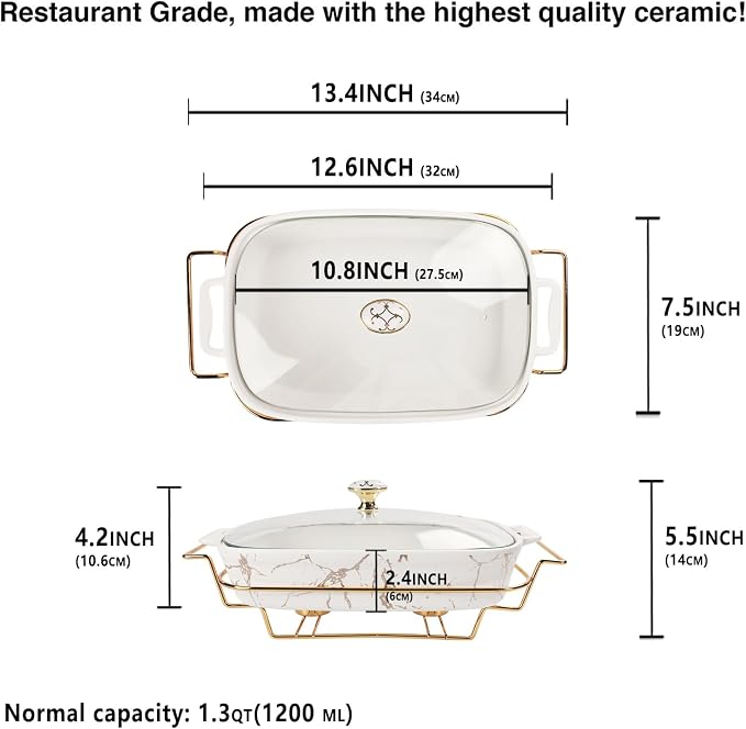 11" x 7" Ceramic Casserole Dish - Image 2