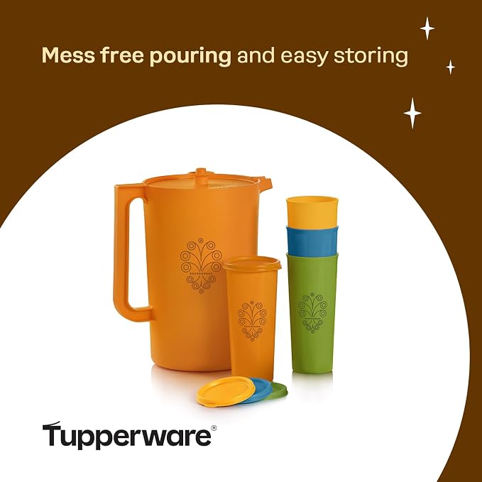 Tupperware Heritage Retro Collection, Pitcher and 4 Tumbler Set in Retro Colors - Image 5