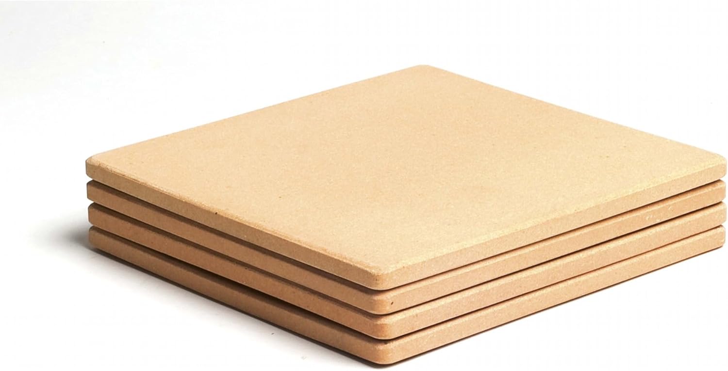 7.5" ThermaBond Mini Baking Stone (Set of 4) - Pizza Stones for Oven or Grill, Thermal Shock Resistance, Ideal for Pizza, Bread, Pastries, Reheating - Professional or Beginner Baking
