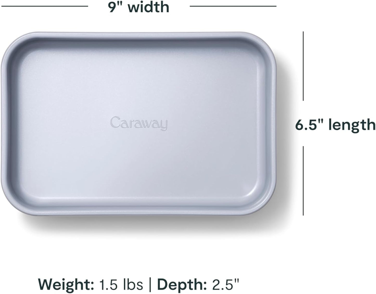 Caraway Nonstick 9” x 6.5” Small Rectangle Baking Pan – Non-Toxic, PTFE & PFOA Free – Aluminized Steel Core – Deep Ceramic Baking Pan for Casseroles, Lasagna & More - Black
