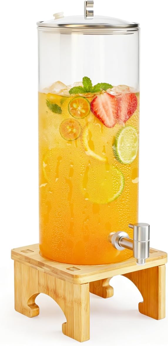 2 Gallon Drink Dispenser, Glass Beverage Dispenser by Unknown