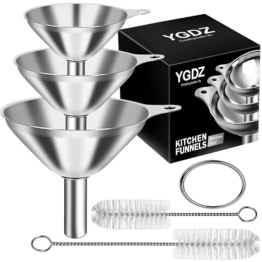 Kitchen Funnels for Filling Bottles, YGDZ 3pcs Small/Medium/Large Food Grade by YGDZ
