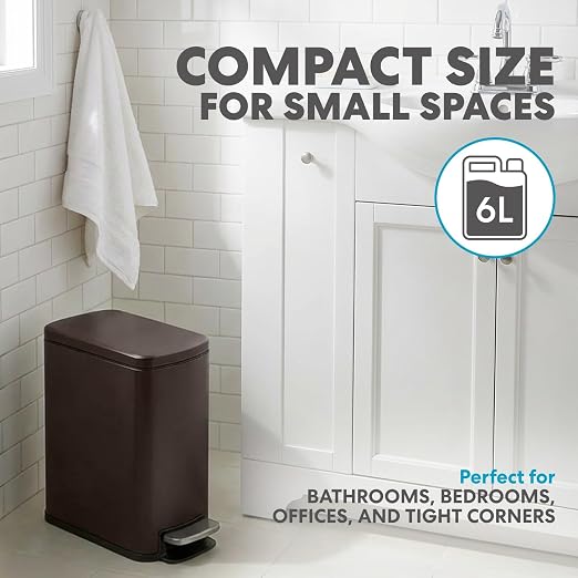 SIMPLI-Magic 6L/1.6G Stainless Steel Bathroom Trash Can - Image 2