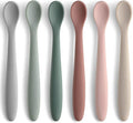 6-Piece Silicone Baby Feeding Spoons, First Stage Infant Spoons, Soft-Tip Easy by NETANY