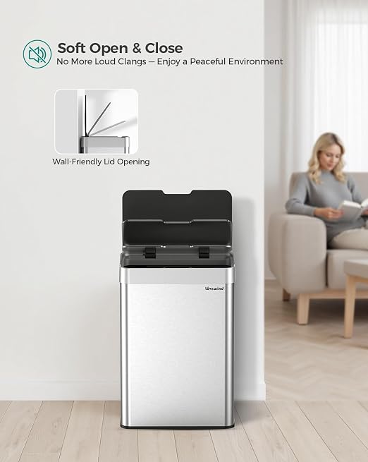 Kitchen Trash Can Touchless, 13 Gallon/50 L Stainless Steel Automatic Motion - Image 7