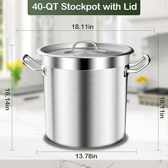 Large Stock Pot-40QT Stainless Steel Stockpot - Image 7