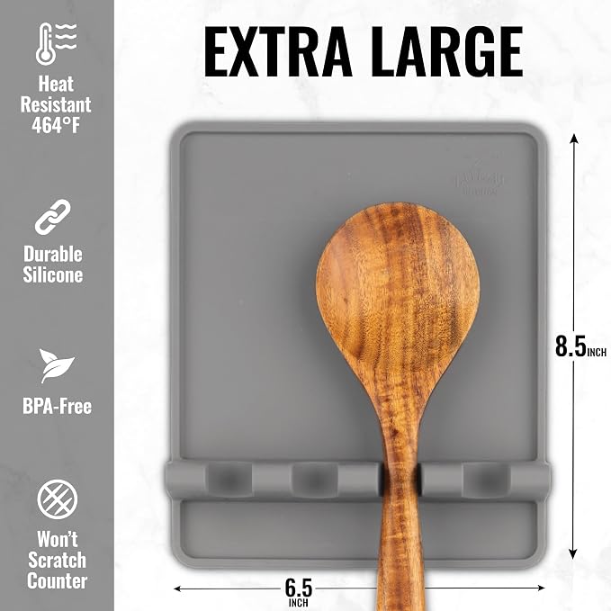 Zulay Kitchen Extra Large Silicone Utensil Rest - Image 3