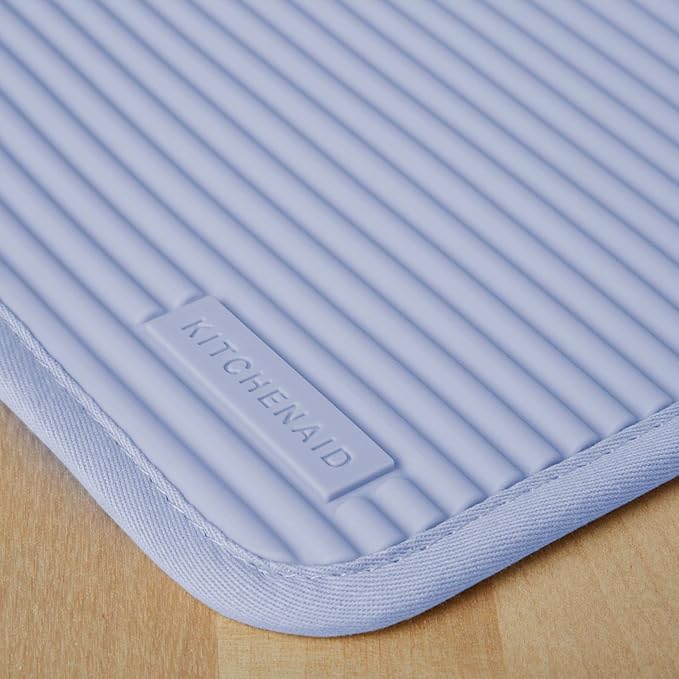 KitchenAid Ribbed Soft Silicone Pot Holder 2-Pack Set, Lavender Cream Purple - Image 3
