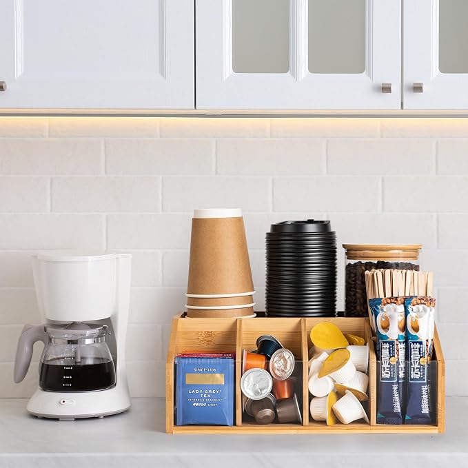 Bamboo Coffee Station Organizer - Image 3
