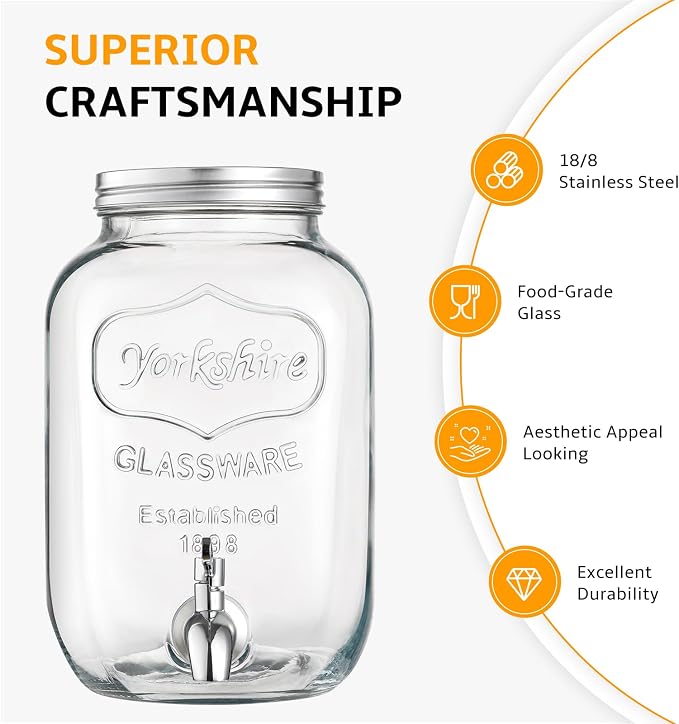 2 Gallon Glass Beverage Dispenser - Image 3