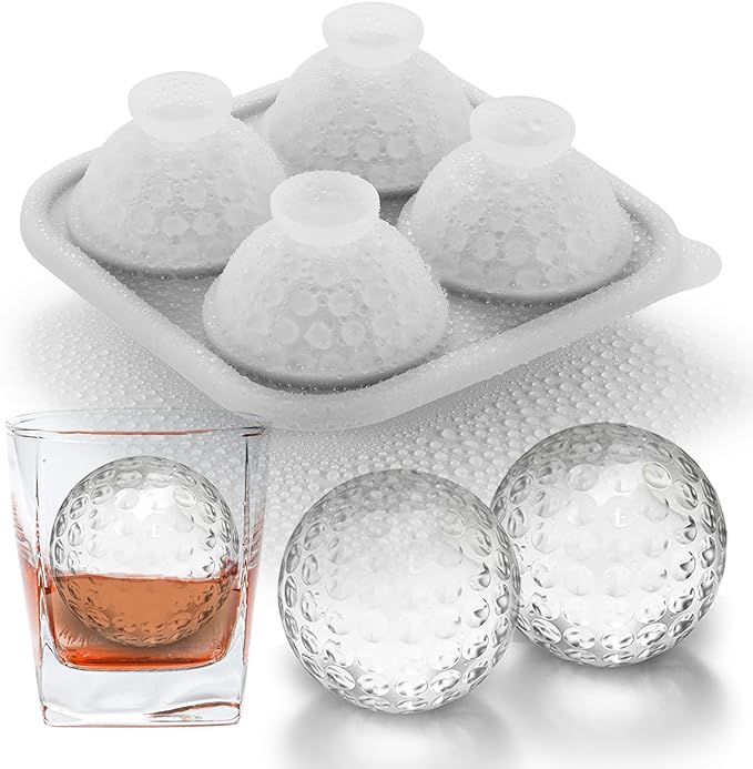 Nax Caki 3D Golf Ice Cube Tray, Large Golf Silicone Fun Shapes Whiskey Ice Mold by NAXCAKI