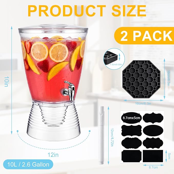 Nuenen 2 Sets of 2.6 Gallon Beverage Dispensers - Image 2