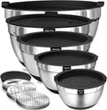 Umite Chef Mixing Bowls with Airtight Lids, 3 Grater Attachments & Non-Slip by UmiteChef