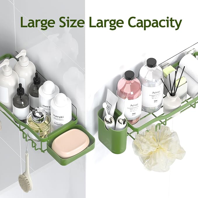 NESOMI Shower Caddy Adhesive Shower Organizer 8-Pack, Rustproof Stainless Steel - Image 9