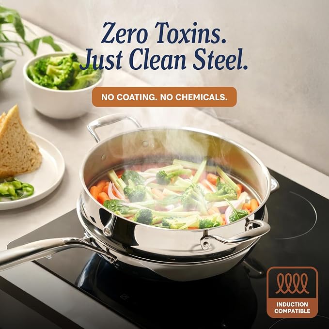 LEGEND COOKWARE 5-Ply Stainless Steel 8-Quart Stock Pot - Image 2