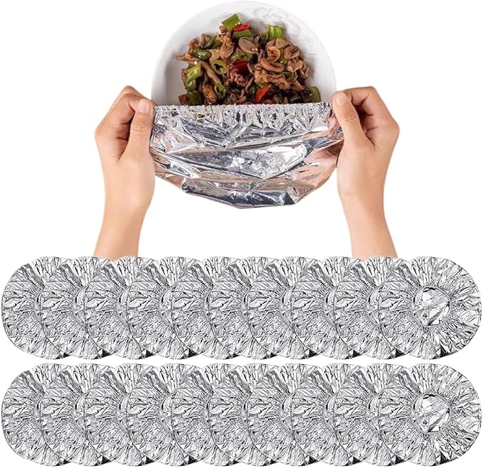 Ouliget Repeatable Film Insulation Cover, Aluminium Foil Elastic Food Bowl by OULIGET