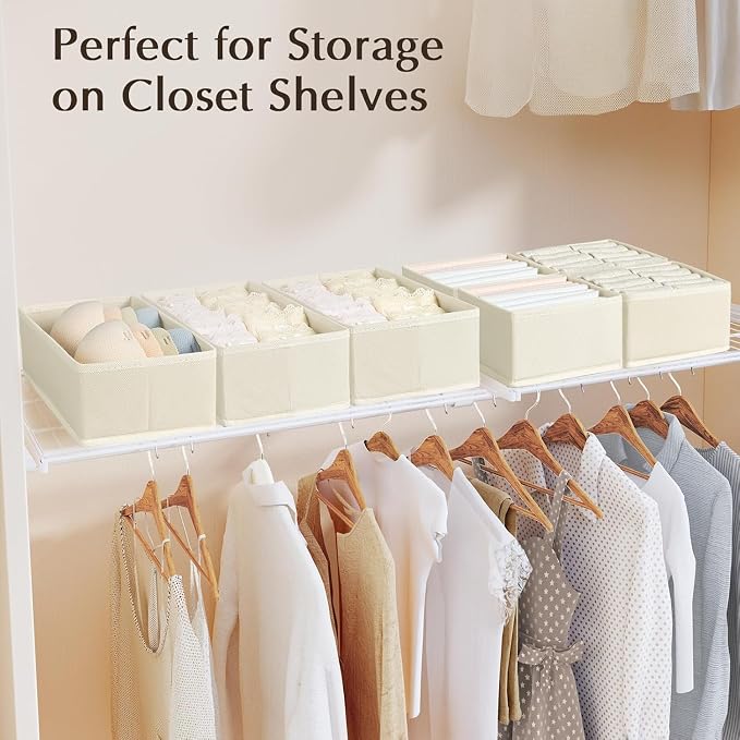 DIMJ Drawer Organizers Clothes, Fabric Closet Organizers and Storage, Shallow - Image 4