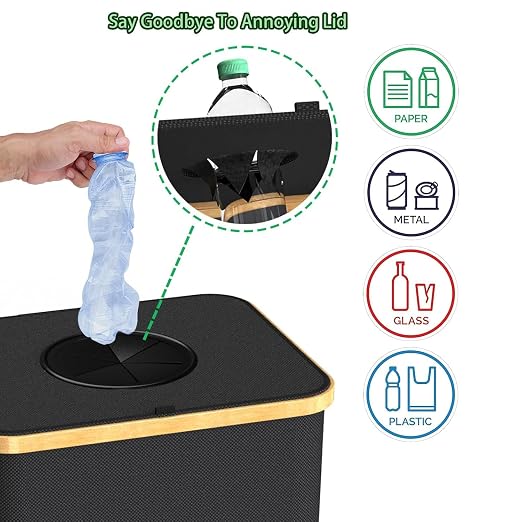 Recycling Bin for Kitchen Indoor Home, Large 100L/ 26 Gallon Recycle Bin - Image 5