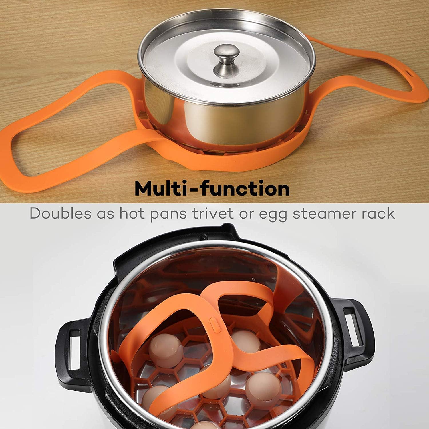 SiCheer Pressure Cooker Sling Silicone Bakeware Sling Compatible with Instant Pot 3 Qt, Compatible with Other Brand Multi-Function Cookers