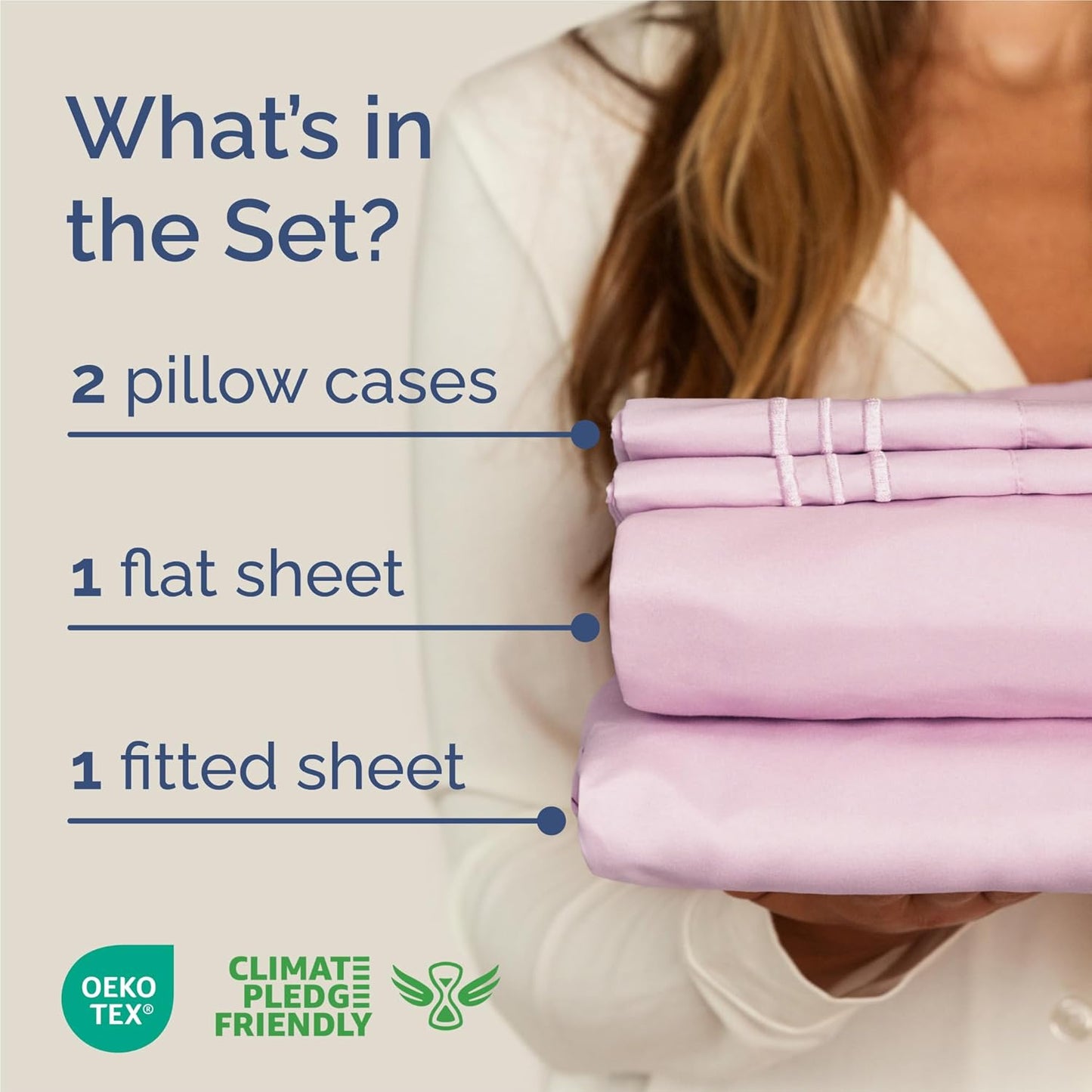 King Size 4 Piece Sheet Set - Comfy Breathable & Cooling Bed Sheets Set - Hotel Luxury Bedding for Women, Men, Kids, Teens, Boys & Girls - Deep Pockets, Soft and Wrinkle Free - Oeko-Tex - Light Pink