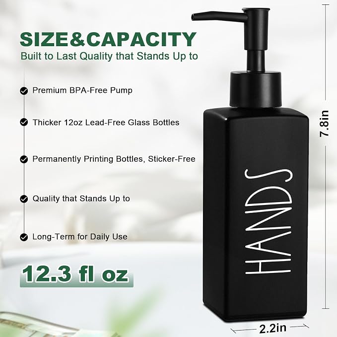 Hand Soap Dispenser, Matte Black Soap Dispenser - Image 2