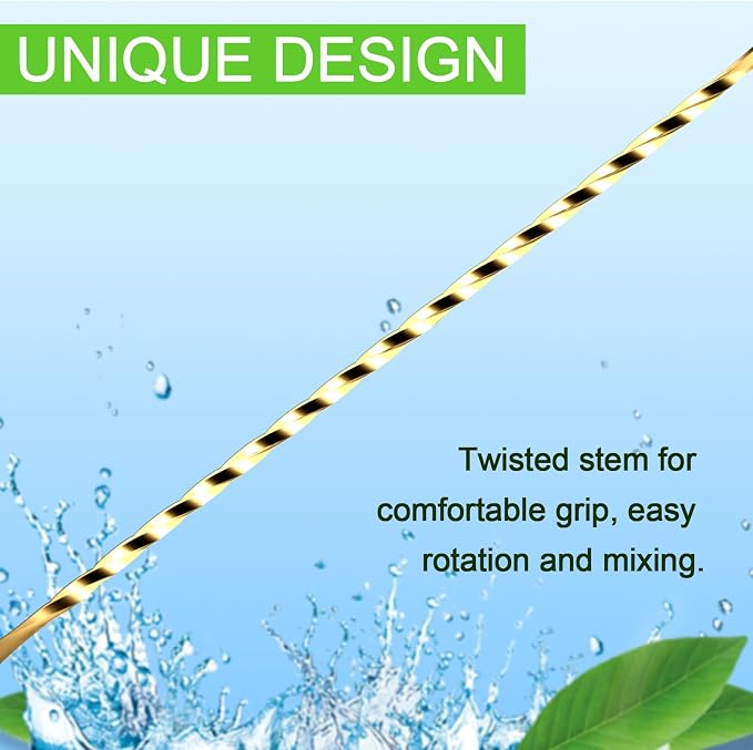 BRIOUT 2 Pcs Bar Spoon, 12 Inches Long Handle Drink Stirrer, Stainless Steel - Image 4