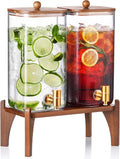 2 Pack 1.5 Gallon Square Glass Drink Dispenser by NETANY