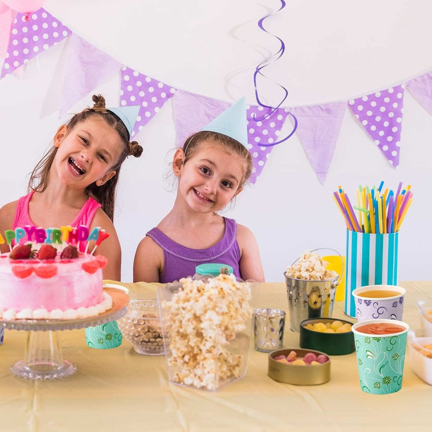 600 Pack 5oz Paper Cups, Bathroom Cups, Colorful Disposable Cups, Mini Mouthwash Cups, Hot Drinking Cup for Travel, Party and Event