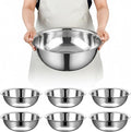 6 Pcs Stainless Steel Mixing Bowls Metal Mixing Bowls Extra Large Basin Salad by Unknown