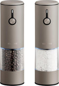 Stainless Steel Rechargeable Electric Salt and Pepper Grinder Set, USB Charging by GORMODEOfficial