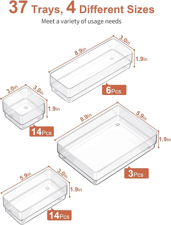 SMARTAKE 37-Piece Drawer Organizer - Image 2