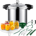 24qt Pressure Cooker for Canning Pressure Canner Supplies Kit, 6 Canning Supplies with Pressure Panner Stainless Steel Steam Rack Gauge for Canning, Silver