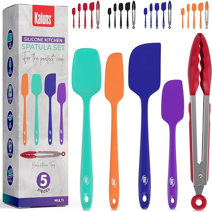 Kaluns Silicone Spatula Set, 4 Rubber Spatulas 600°F Heat Resistant, Nonstick by Kaluns%C2%AE