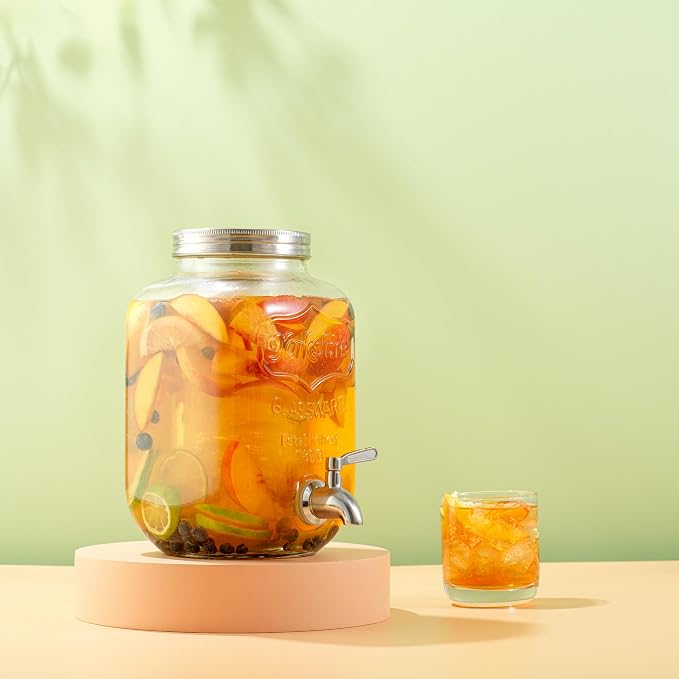 1-Gallon Drink Dispenser. Glass Beverage Dispenser - Image 8