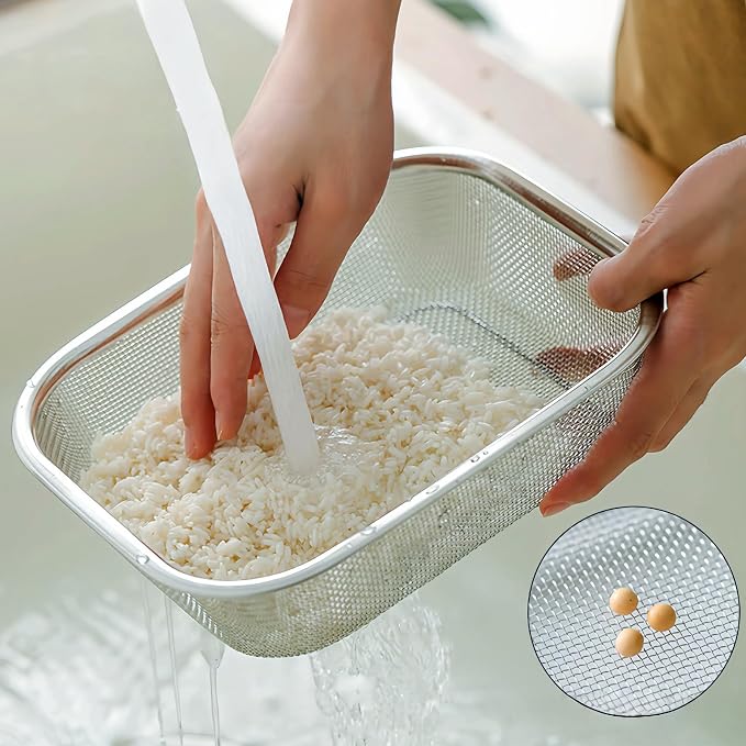 18/8 Stainless Steel Fine Mesh Strainer Basket - Image 5