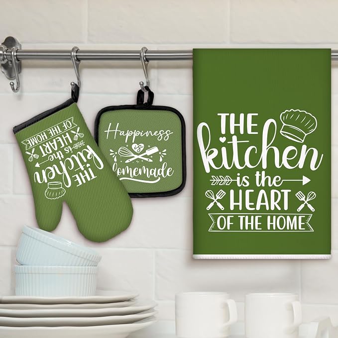 Sratte 6 Pcs Kitchen Decor Accessories Set Farmhouse Towels Pot Holders Oven - Image 2