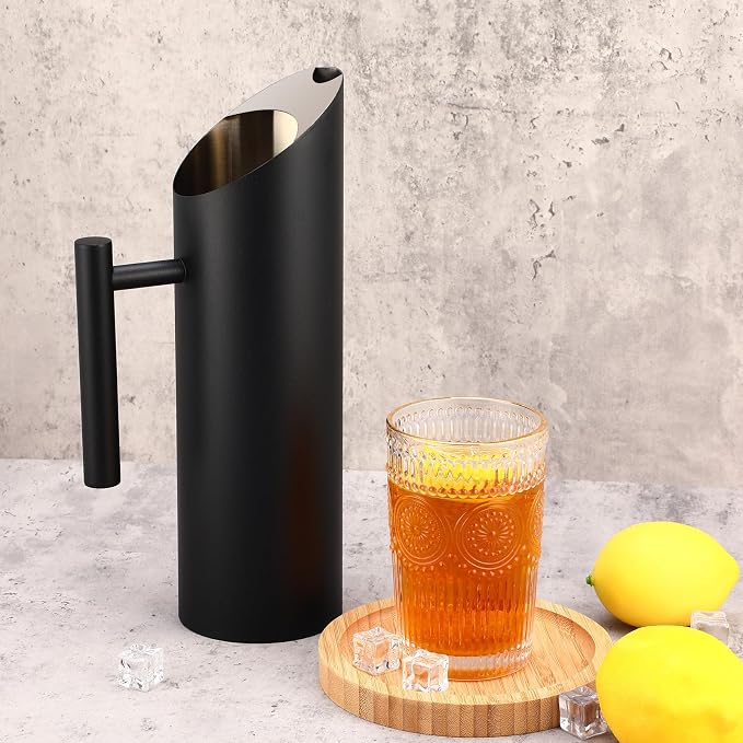 Funnymoom 3 Pack 53oz/1.5l Stainless Steel Water Pitcher Modern Metal Pitcher - Image 4
