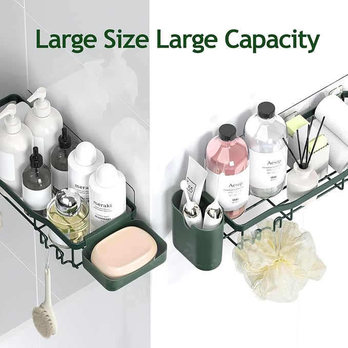 NESOMI Shower Caddy Adhesive Shower Organizer 7-Pack, Rustproof Stainless Steel - Image 9