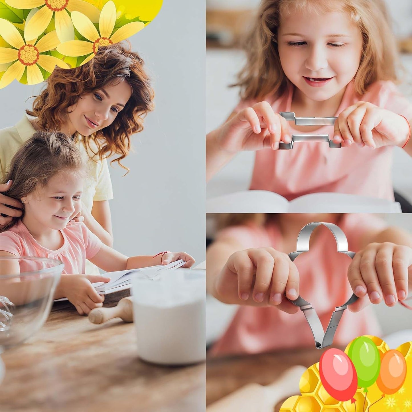 Honeydak 2 Pcs 5 Inch Balloon Cookie Cutter Number 1 Cookie Cutter Metal Birthday Cake Mold Fondant Cake Mold for School Party 1 Birthday One-year Anniversary Supplies