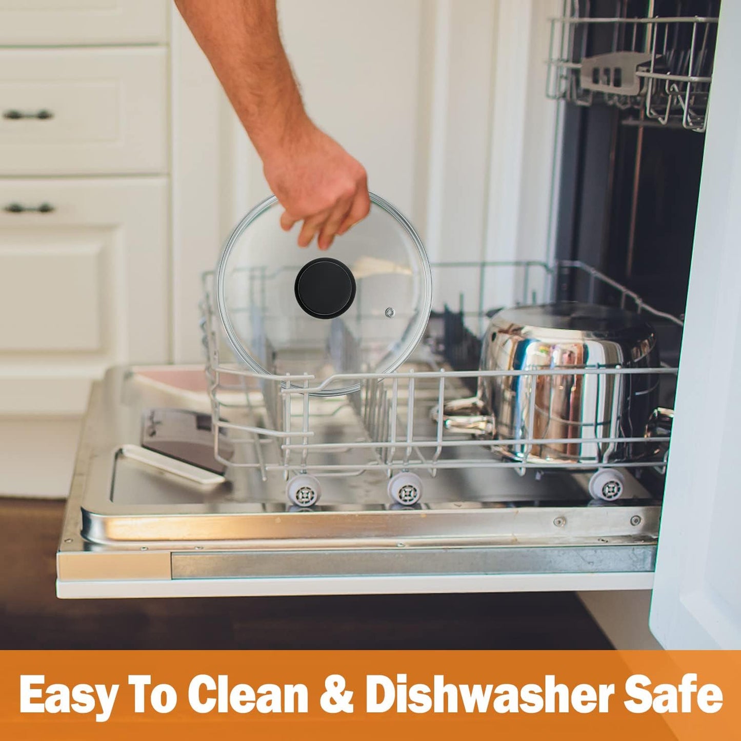 Wadaza Pan Lid 11 Inch - Tempered Glass Pot Lid - Oven Safe Replacement Glass Lid for Frying Pan Wok Pot Skillet