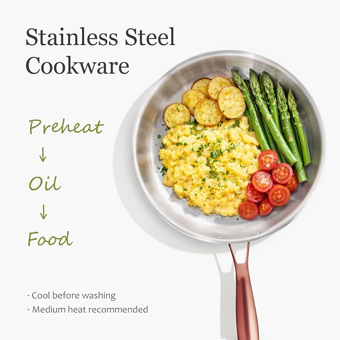 CAROTE 10" Tri-Ply Stainless Steel Deep Frying Pan - Image 4