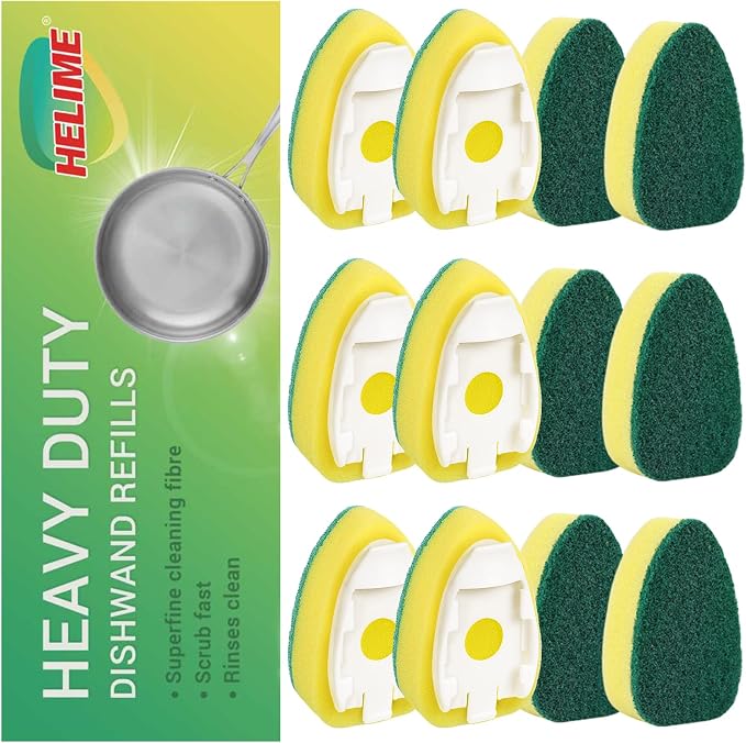 Dishwand Refills Sponges Heads by HELIME