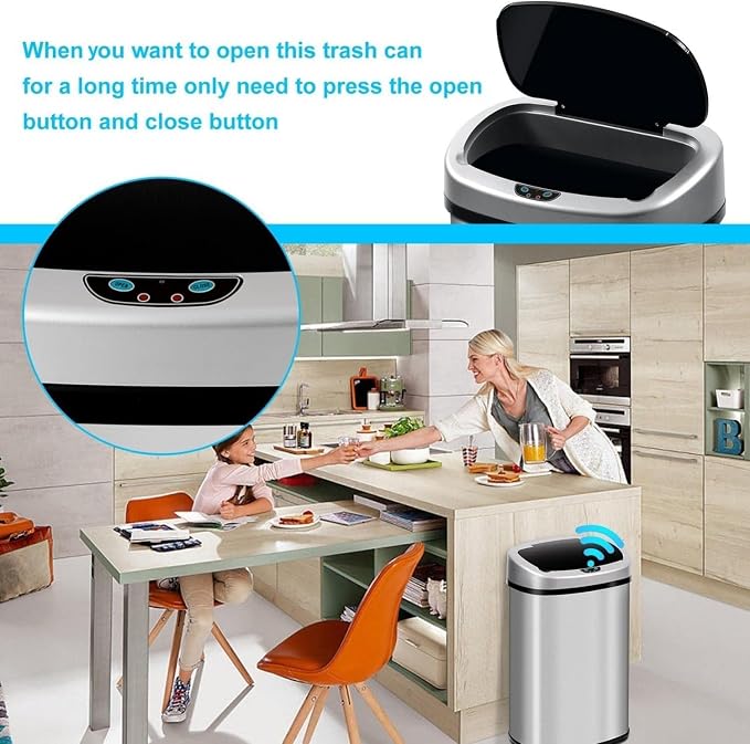 Bigacc Kitchen Trash Can | Stainless Steel 13 Gallon Trash Can | 50L Touch Free - Image 7