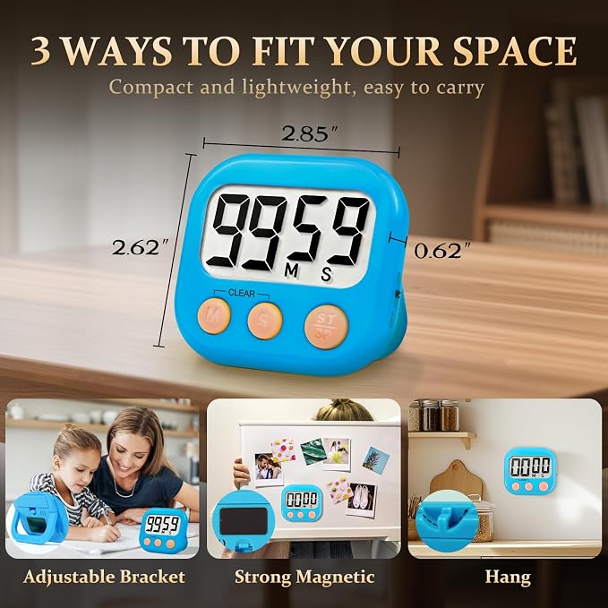 12 Pack Digital Kitchen Timer Small Classroom Timers - Image 4