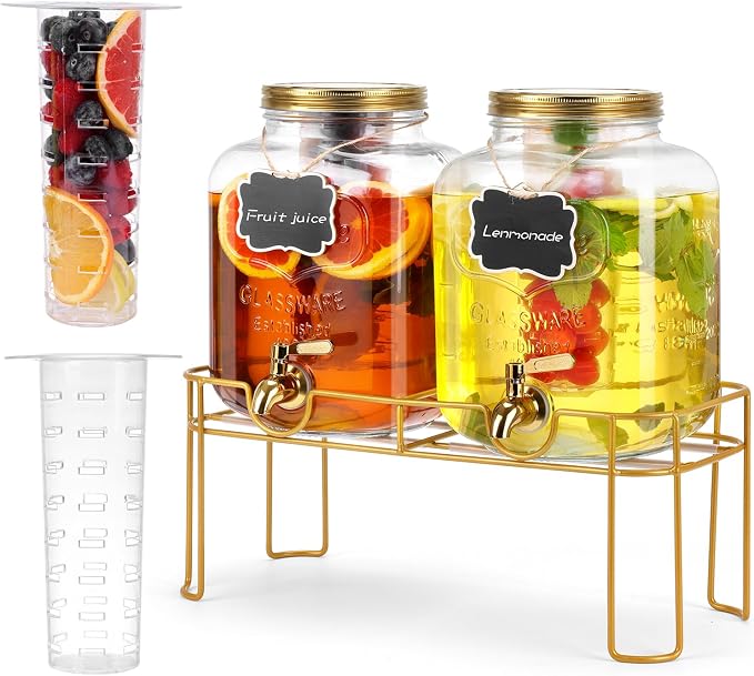 1.6 gallon Glass Beverage Dispenser by MIWUYI