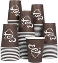 100 Count 12 oz Paper Coffee Cups, Disposable Drinking Cup for Hot or Cold Beverage, 12 ounce Brown Coffee Cups for Party, Business, Travel, Picnic