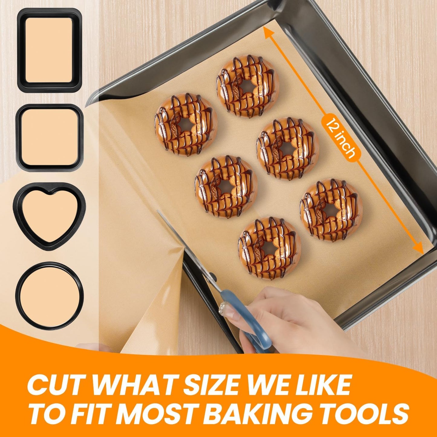 Silicone Baking Mat Roll - Best German Silicone Mat for Baking - Non Stick Silicone Pastry Mat, Non-slip Silicone Counter Mat, Reusable Air Fryer Liner, Oven Liner Mat, Freeze Dryer Mat