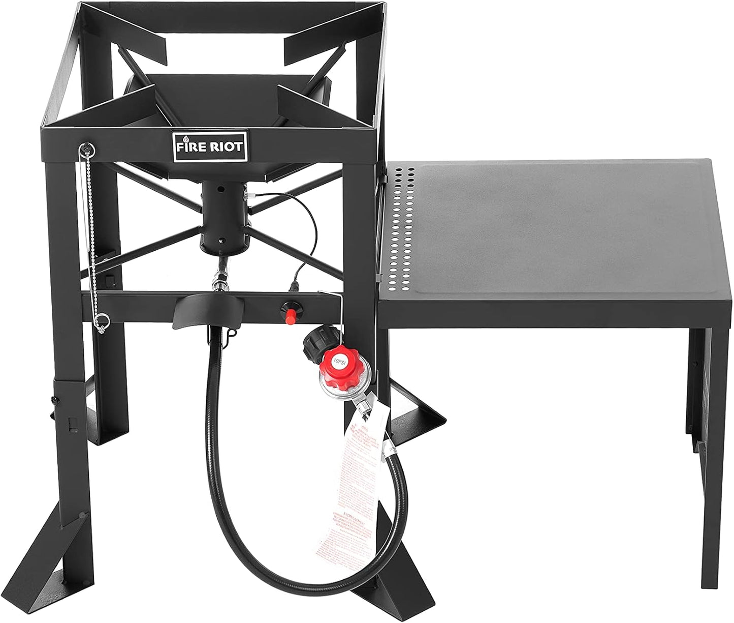 Propane Outdoor High Pressure Dual Jet Burner Gas Boiler & Cooker with 130,000BTU, 10PSI CSA Approve Adjusable Regulator, for Outdoor Fryer, Canjun Fry & Boil, Maple Syrup Prep, Seafood Boil