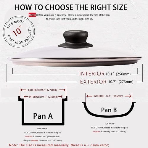 10 Inch Pan Lid 10" Tempered Glass Lid - Image 2